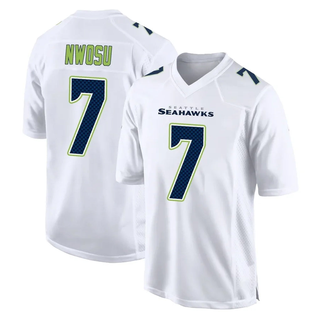 Davalo S.Seahawks #7 Uchenna Nwosu Player White Tundra Fashion Home Game Stitched Jerseys
