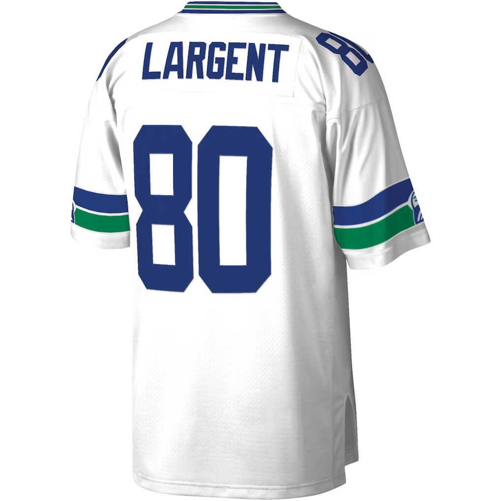 Davalo S.Seahawks #80 Steve Largent Mitchell & Ness White Legacy Replica Jersey