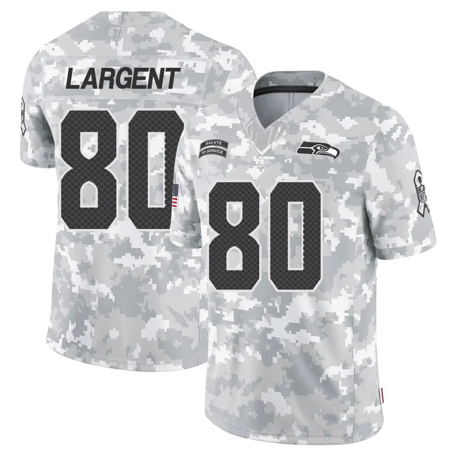 Davalo S.Seahawks #80 Steve Largent Player Arctic Camo Salute to Service Limited Stitched Jerseys