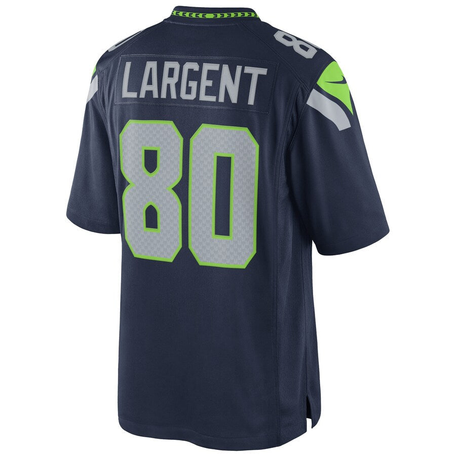 Davalo S.Seahawks #80 Steve Largent Player Navy Home Game Stitched Jerseys