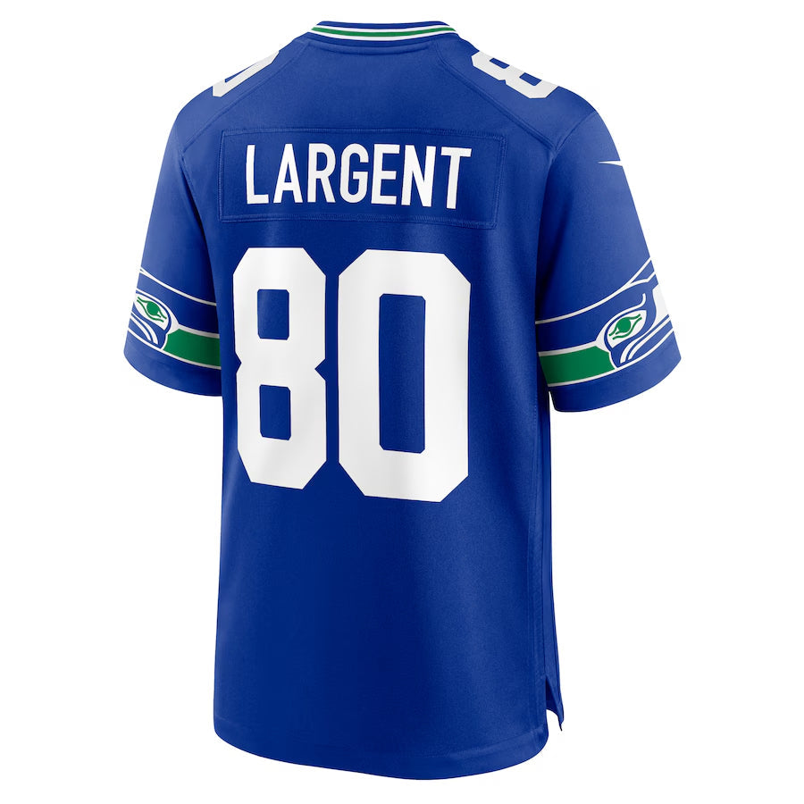 Davalo S.Seahawks #80 Steve Largent Player Royal Game Stitched Jerseys