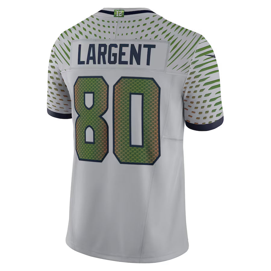 Davalo S.Seahawks #80 Steve Largent Player Wolf Gray Rivalries Collection Limited Stitched Jerseys