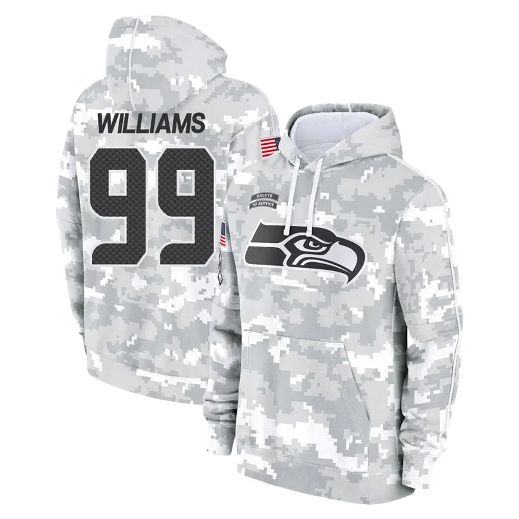 Davalo S.Seahawks #99 Leonard Williams Player Arctic Camo Limited Salute to Service Pullover Hoodies Game Stitched Jerseys