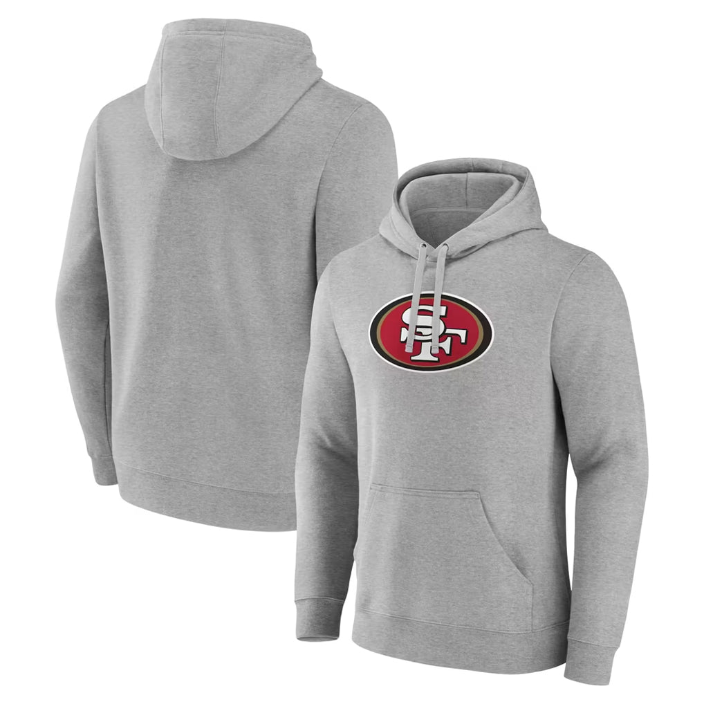 Davalo SF.49ers Gray LOGO Pullover Hoodies Home Game Blank Player Stitched Jerseys
