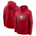 Davalo SF.49ers Red LOGO Pullover Hoodies Home Game Blank Player Stitched Jerseys