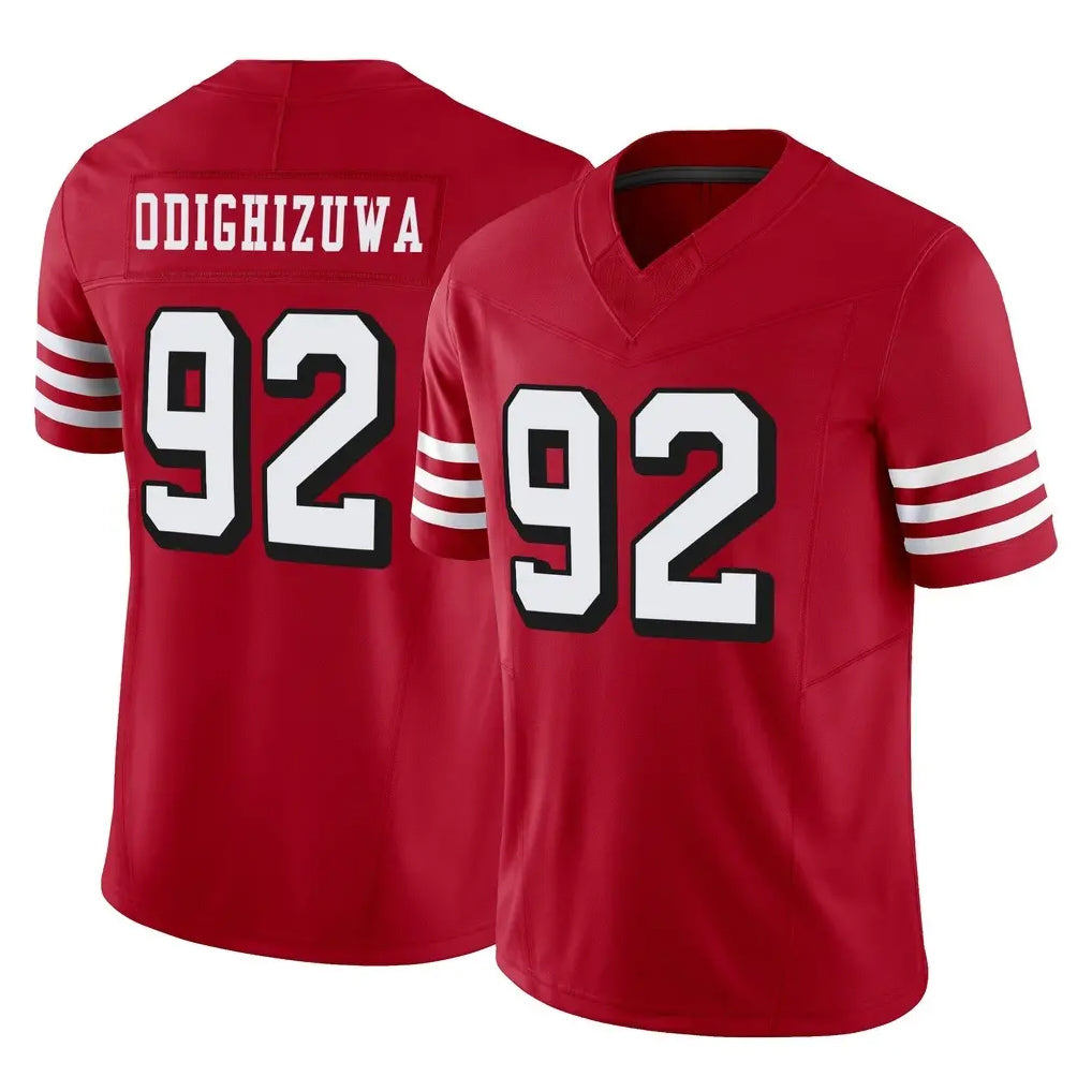 Davalo SF.49ers #92 Osa Odighizuwa Player Red Limited Alternate Vapor F.U.S.E. Home Game Stitched Jerseys