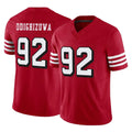 Davalo SF.49ers #92 Osa Odighizuwa Player Red Limited Alternate Vapor F.U.S.E. Home Game Stitched Jerseys