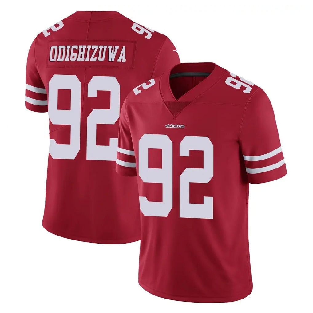 Davalo SF.49ers #92 Osa Odighizuwa Player Red Limited Vapor Untouchable Home Game Stitched Jerseys
