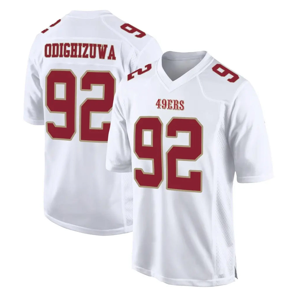 Davalo SF.49ers #92 Osa Odighizuwa Player White Fashion Home Game Stitched Jerseys