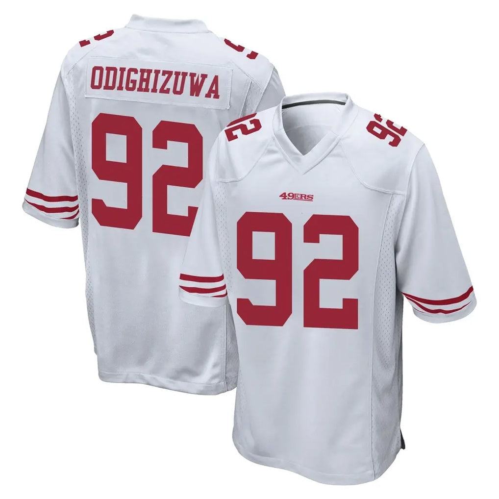 Davalo SF.49ers #92 Osa Odighizuwa Player White Home Game Stitched Jerseys