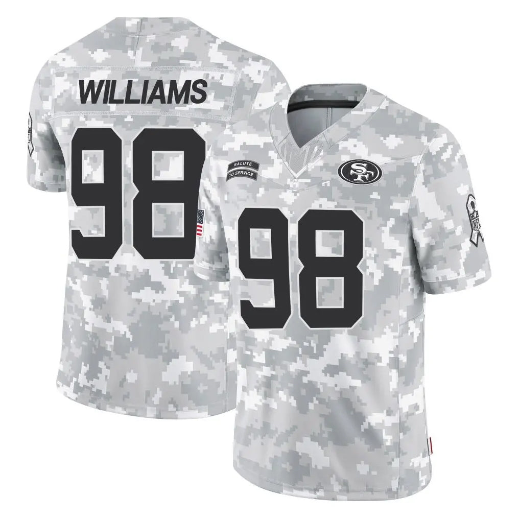 Davalo SF.49ers #98 Mykel Williams Player Arctic Camo Limited Salute To Service Home Game Stitched Jerseys