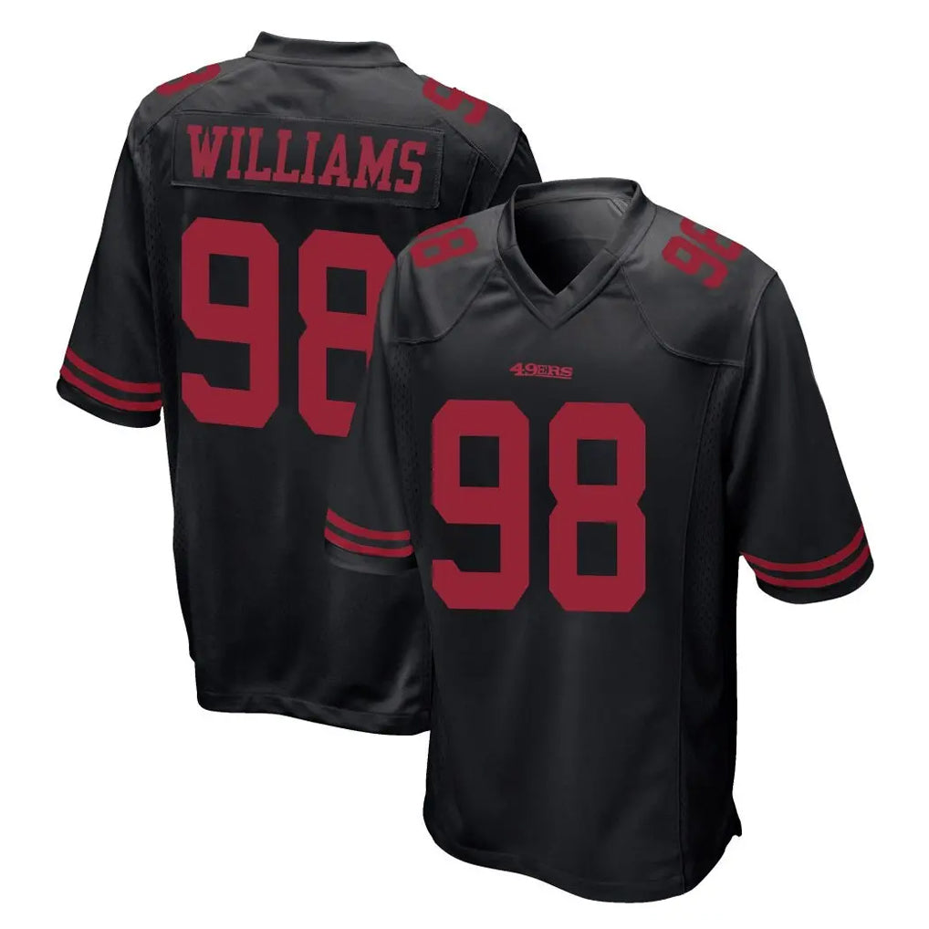 Davalo SF.49ers #98 Mykel Williams Player Black Alternate Home Game Stitched Jerseys