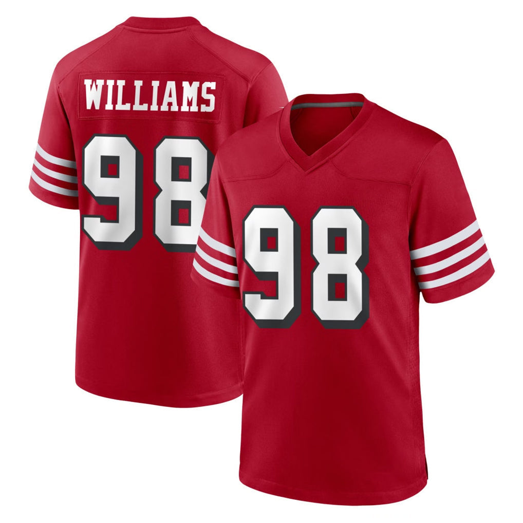 Davalo SF.49ers #98 Mykel Williams Player Red Limited Alternate Home Game Stitched Jerseys