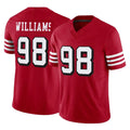 Davalo SF.49ers #98 Mykel Williams Player Red Limited Alternate Vapor F.U.S.E. Home Game Stitched Jerseys