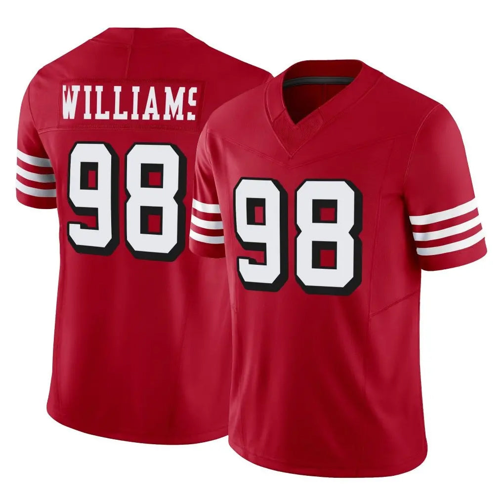 Davalo SF.49ers #98 Mykel Williams Player Red Limited Alternate Vapor F.U.S.E. Home Game Stitched Jerseys