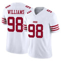Davalo SF.49ers #98 Mykel Williams Player White Limited Vapor F.U.S.E. Home Game Stitched Jerseys
