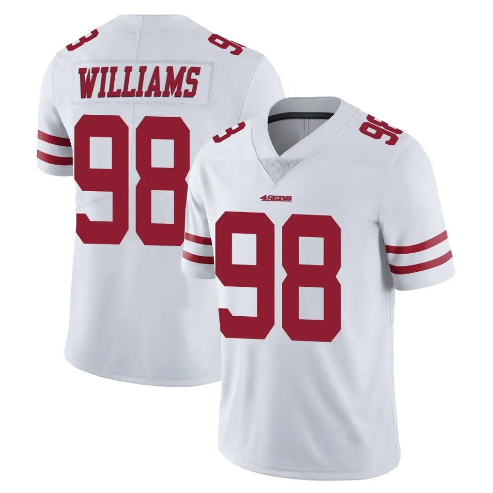 Davalo SF.49ers #98 Mykel Williams Player White Limited Vapor Untouchable Home Game Stitched Jerseys