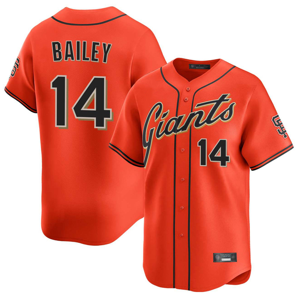 Davalo SF.Giants #14 Patrick Bailey Player Orange Home Limited Stitched Jerseys