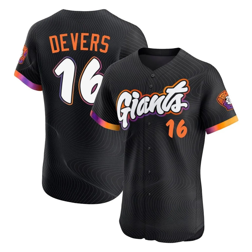 Davalo SF.Giants #16 Rafael Devers Player Black 2025 City Connect Home Limited Elite Stitched Jerseys