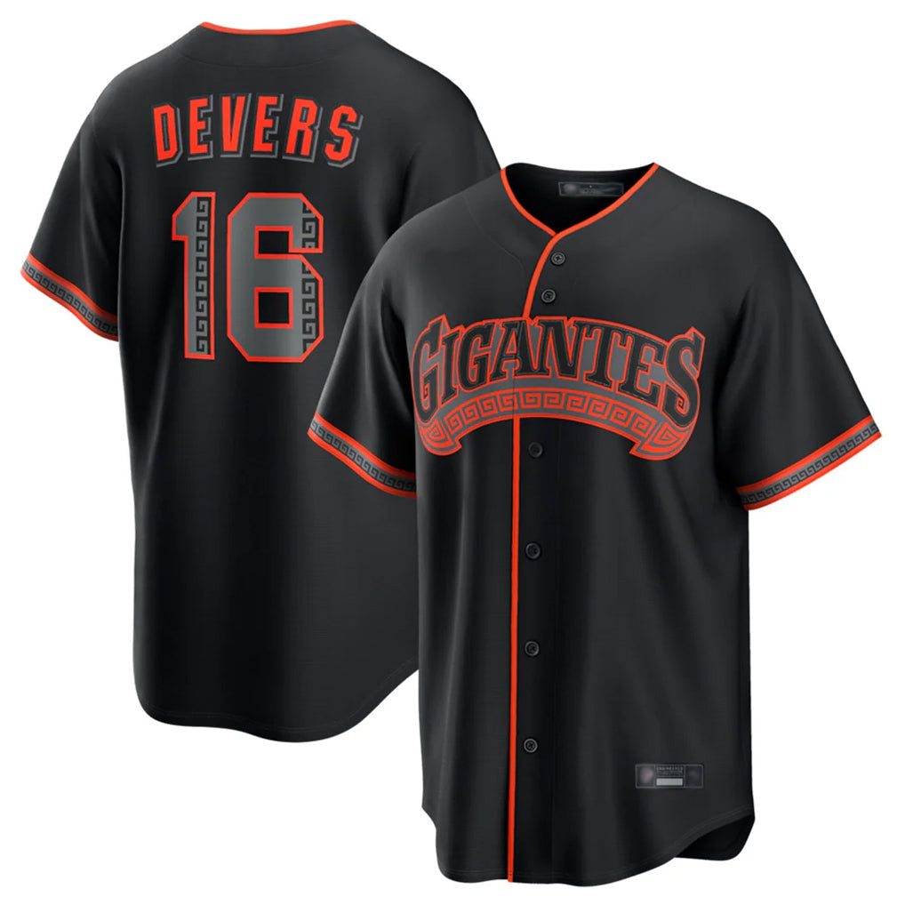 Davalo SF.Giants #16 Rafael Devers Player Black Alternate Limited Stitched Jerseys