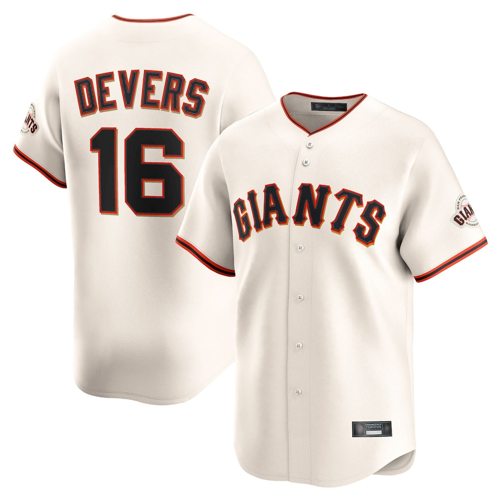 Davalo SF.Giants #16 Rafael Devers Player Cream Home Limited Stitched Jerseys