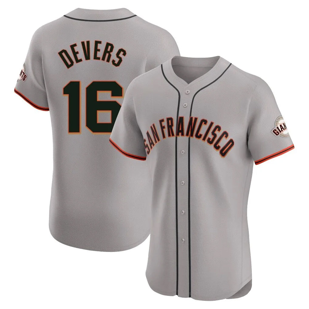 Davalo SF.Giants #16 Rafael Devers Player Gray Home Limited Elite Stitched Jerseys