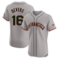 Davalo SF.Giants #16 Rafael Devers Player Gray Home Limited Elite Stitched Jerseys