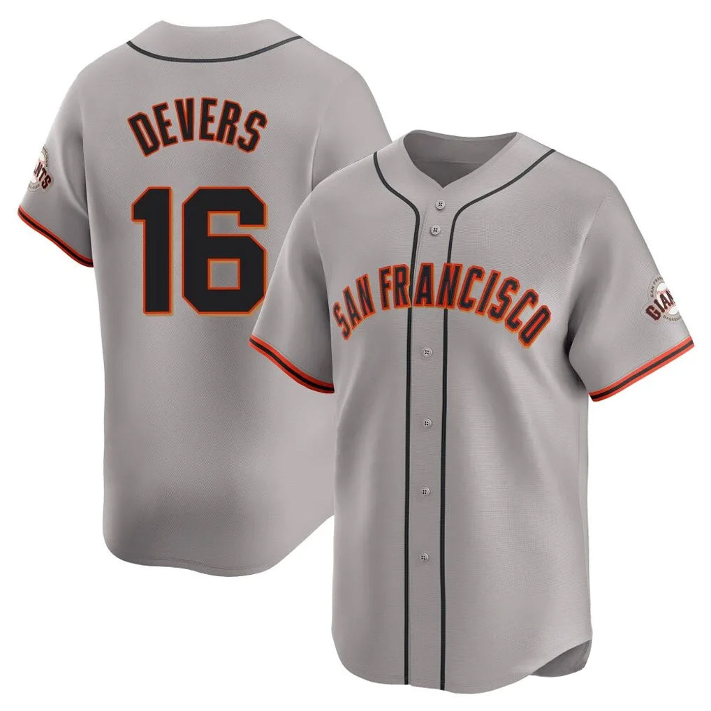 Davalo SF.Giants #16 Rafael Devers Player Gray Home Limited Stitched Jerseys