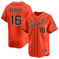 Davalo SF.Giants #16 Rafael Devers Player Orange Home Limited Stitched Jerseys