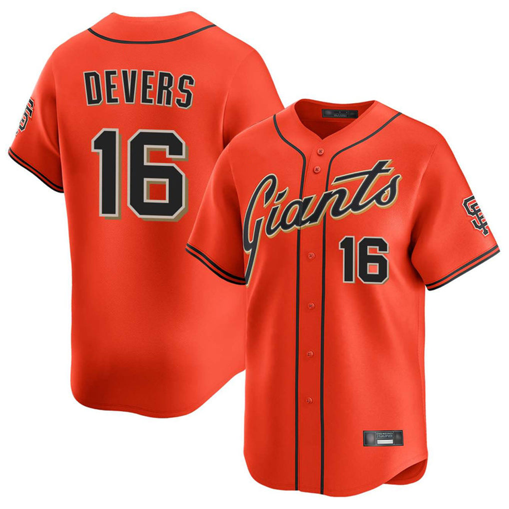 Davalo SF.Giants #16 Rafael Devers Player Orange Home Limited Stitched Jerseys