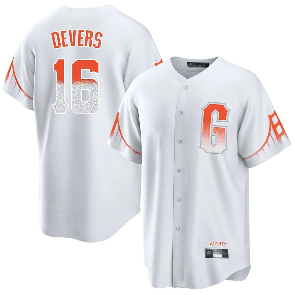Davalo SF.Giants #16 Rafael Devers Player White City Connect Home Game Stitched Jerseys