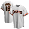 Davalo SF.Giants #16 Rafael Devers Player White Throwback Cooperstown Collection Home Game Stitched Jerseys