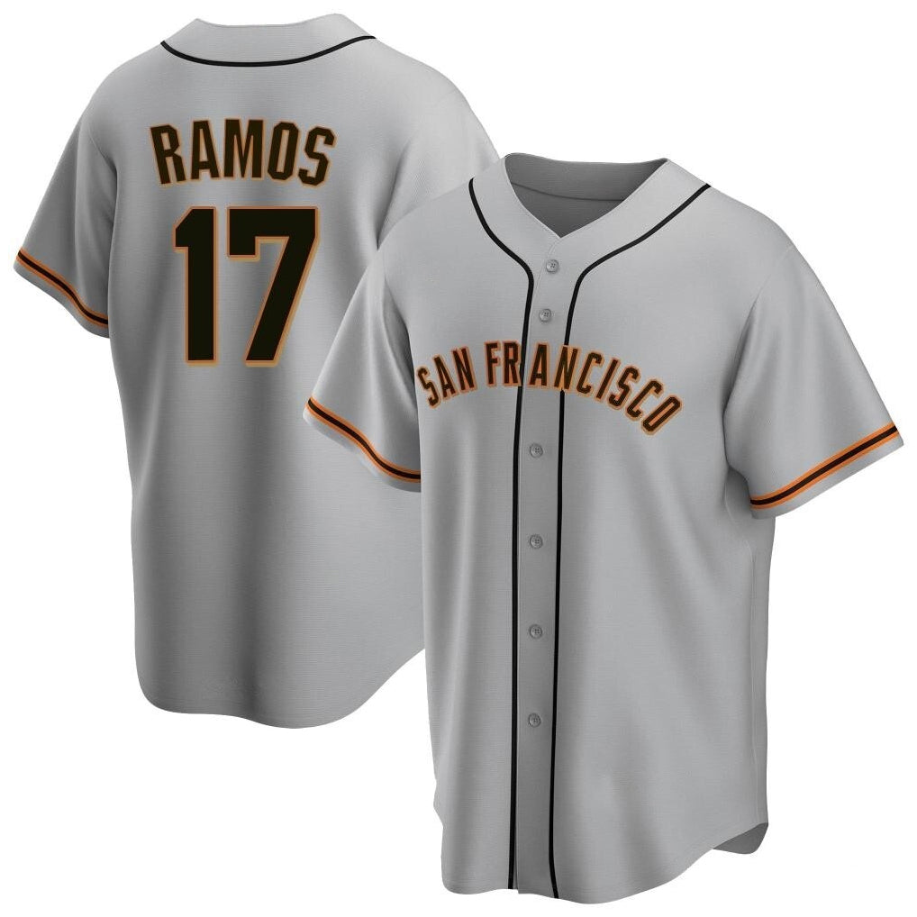Davalo SF.Giants #17 Heliot Ramos Player Gray Home Game Stitched Jerseys