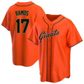 Davalo SF.Giants #17 Heliot Ramos Player Orange Home Game Stitched Jerseys