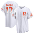 Davalo SF.Giants #17 Heliot Ramos Player White City Connect Home Game Stitched Jerseys