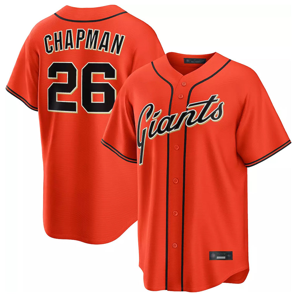 Davalo SF.Giants #26 Matt Chapman Player Orange Home Game Stitched Jerseys
