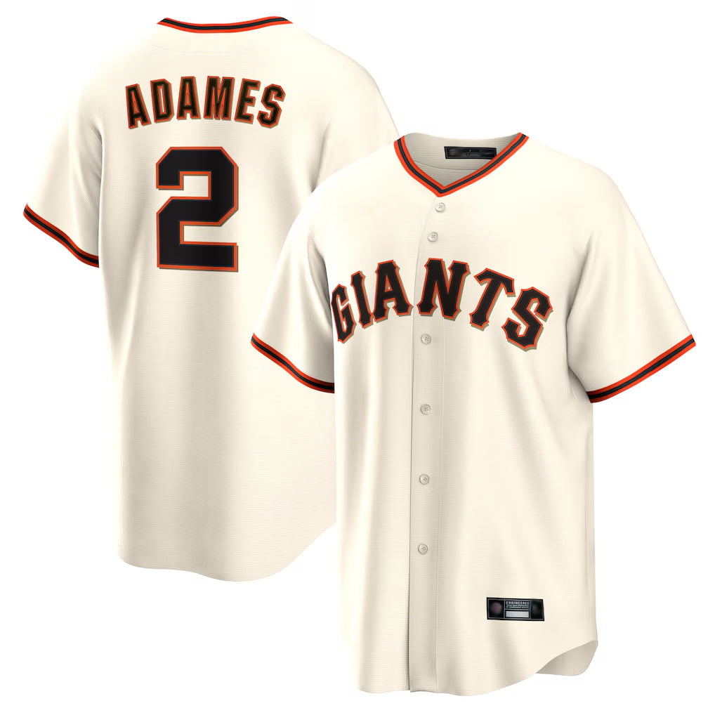 Davalo SF.Giants #2 Willy Adames Player Cream Home Game Stitched Jerseys