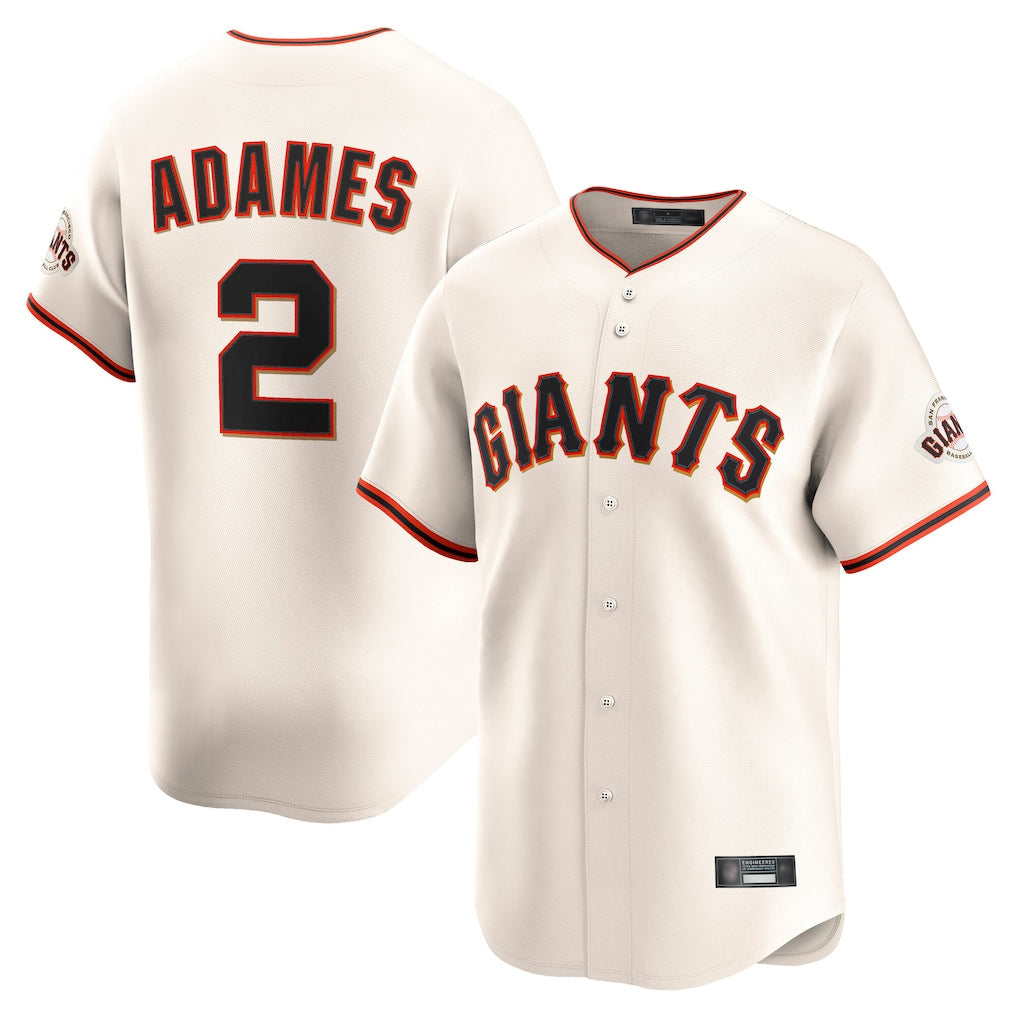Davalo SF.Giants #2 Willy Adames Player Cream Home Limited Stitched Jerseys