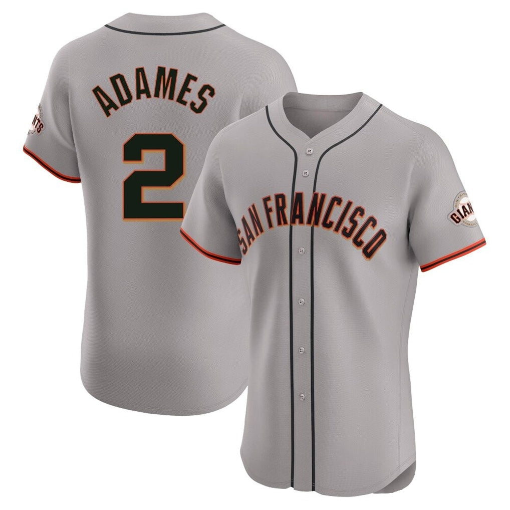 Davalo SF.Giants #2 Willy Adames Player Gray Home Limited Elite Stitched Jerseys