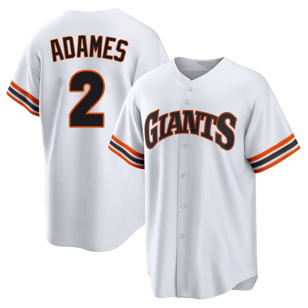 Davalo SF.Giants #2 Willy Adames Player White Home Game Stitched Jerseys