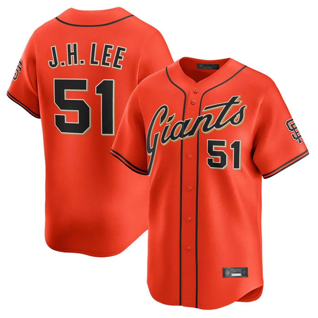 Davalo SF.Giants #51 Jung Hoo Lee Player Orange Home Limited Stitched Jerseys