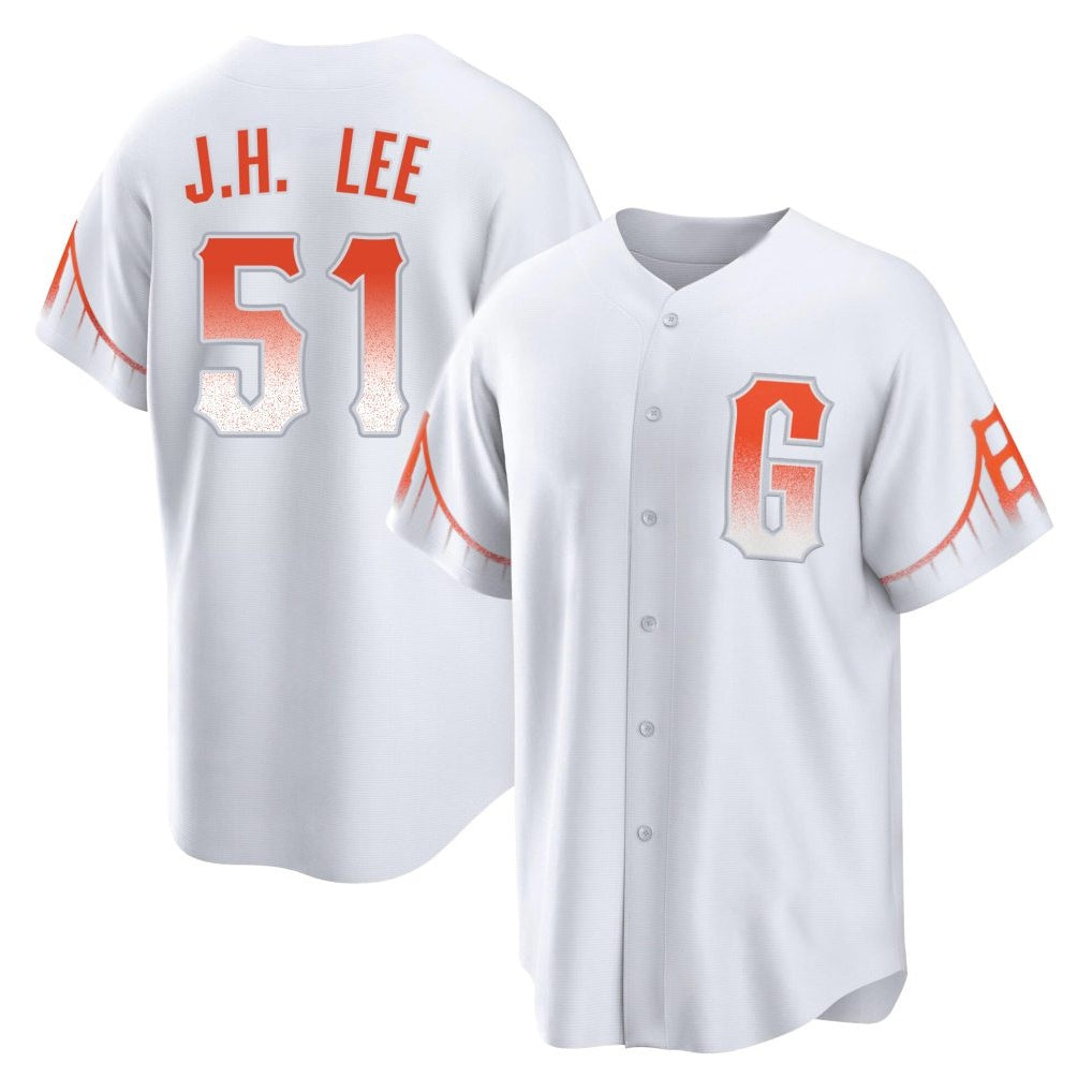 Davalo SF.Giants #51 Jung Hoo Lee Player White City Connect Home Game Stitched Jerseys
