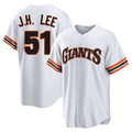 Davalo SF.Giants #51 Jung Hoo Lee Player White Throwback Cooperstown Collection Home Game Stitched Jerseys