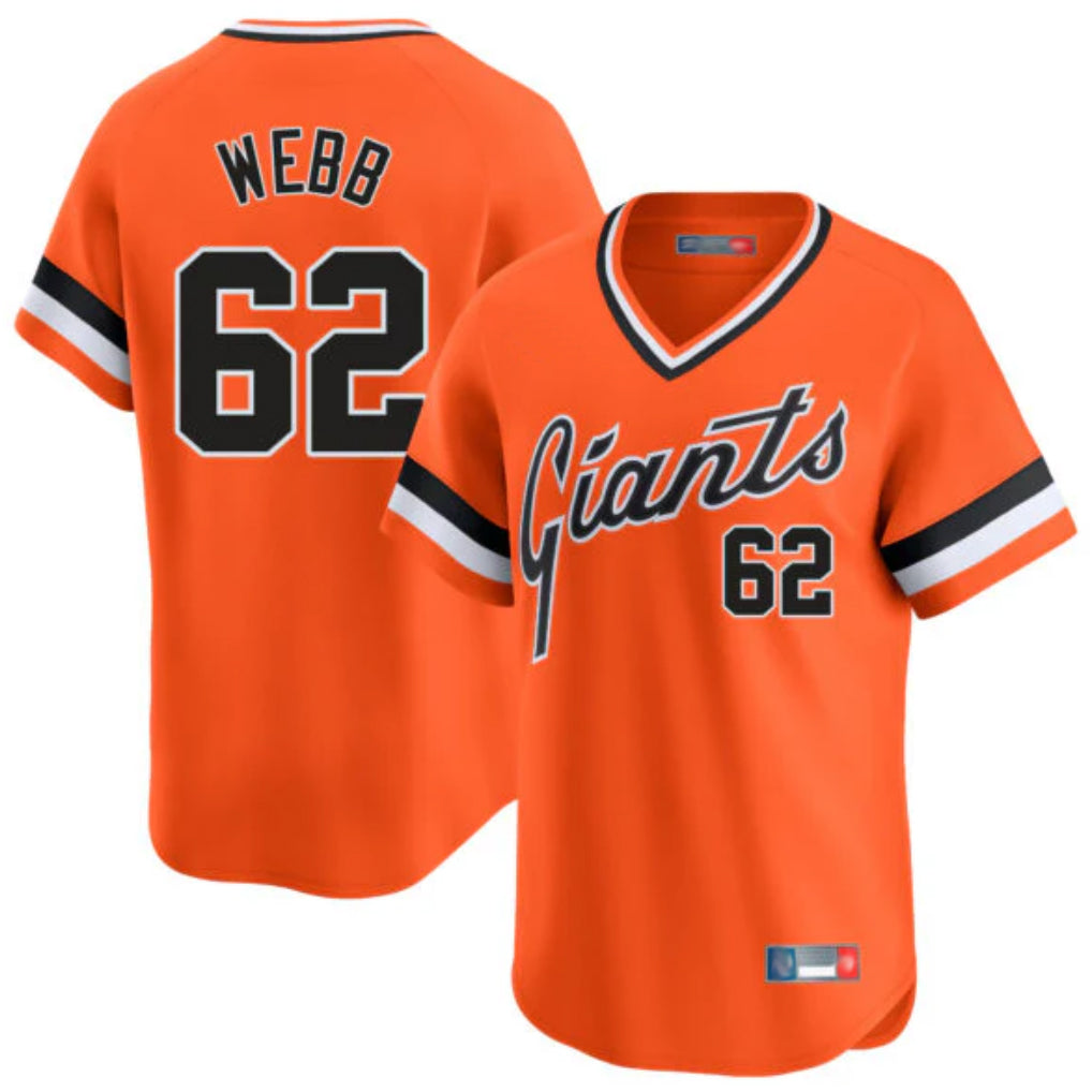 Davalo SF.Giants #62 Logan Webb Player Orange Home Game T-shirt Stitched Jerseys