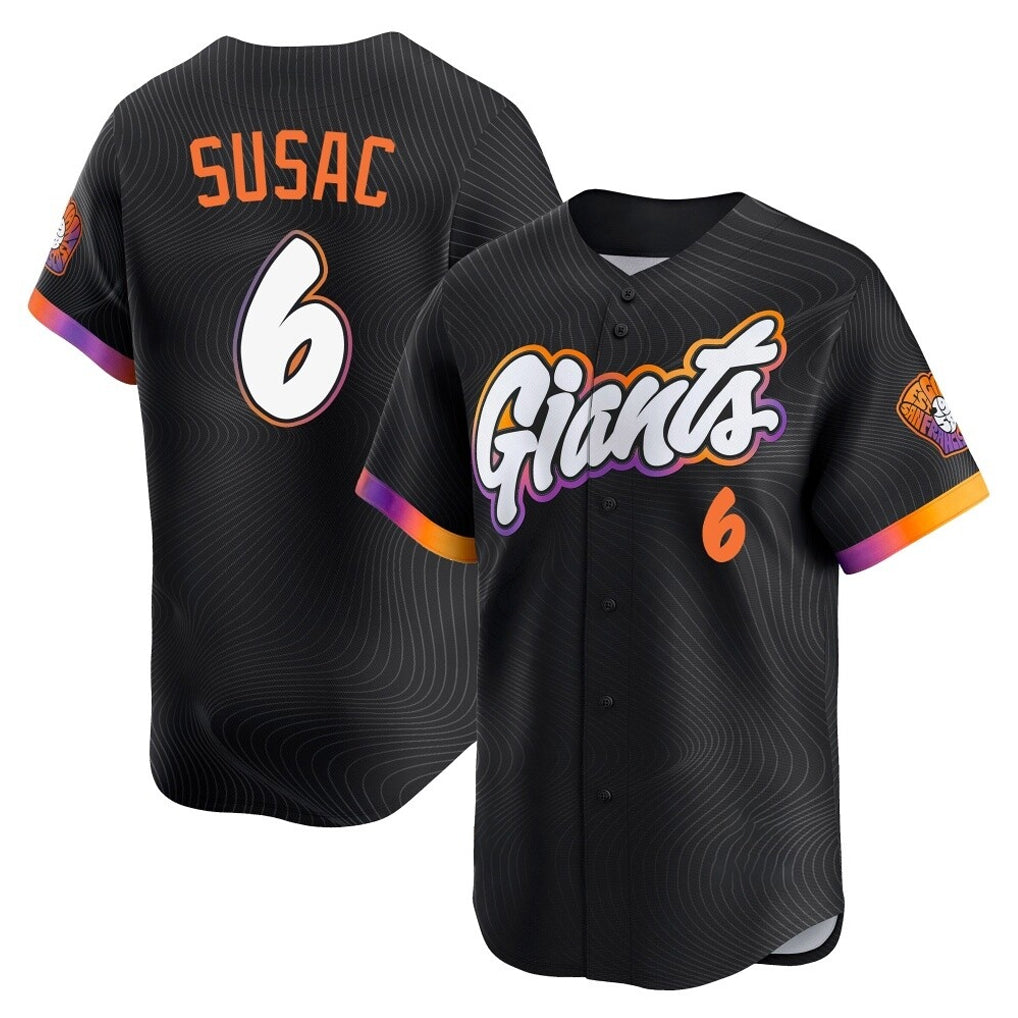 Davalo SF.Giants #6 Daniel Susac Player Black 2025 City Connect Home Limited Stitched Jerseys