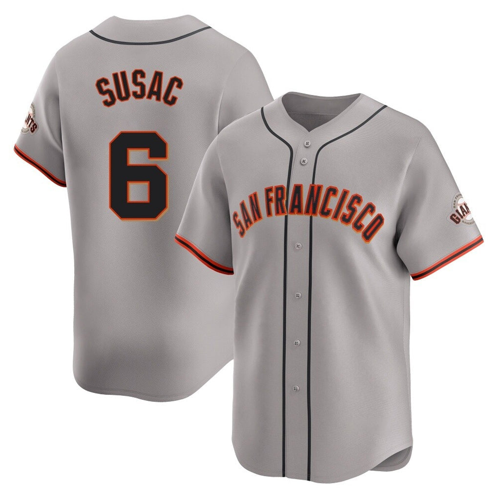 Davalo SF.Giants #6 Daniel Susac Player Gray Home Limited Stitched Jerseys