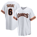 Davalo SF.Giants #6 Daniel Susac Player White Home Game Stitched Jerseys