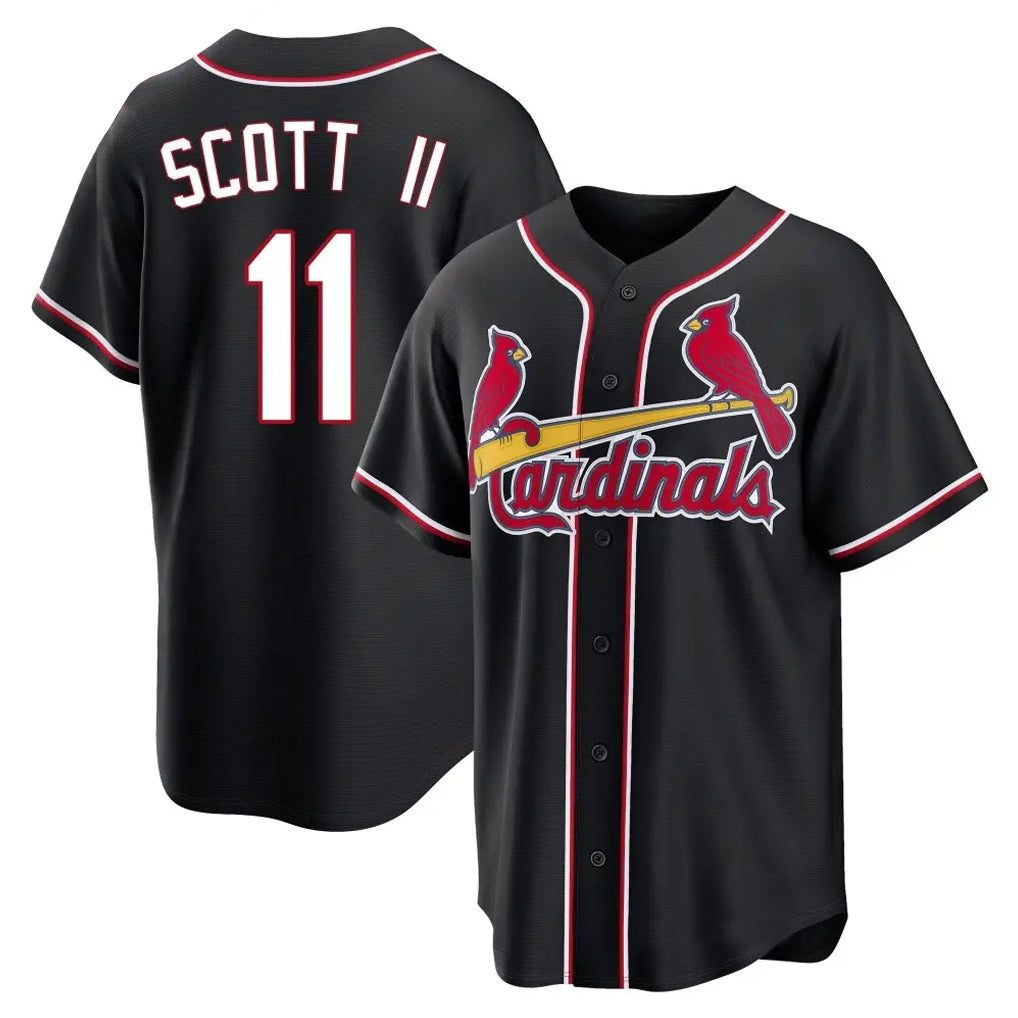 Davalo St. Louis Cardinals #11 Victor Scott II Player Black Carbon Fashio Game Stitched Jerseys