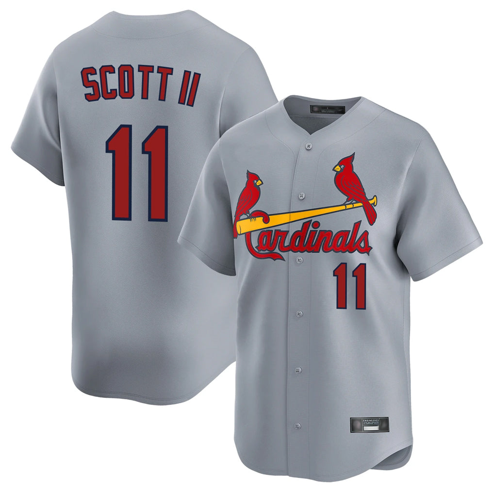 Davalo St. Louis Cardinals #11 Victor Scott II Player Gray Home Limited Stitched Jerseys