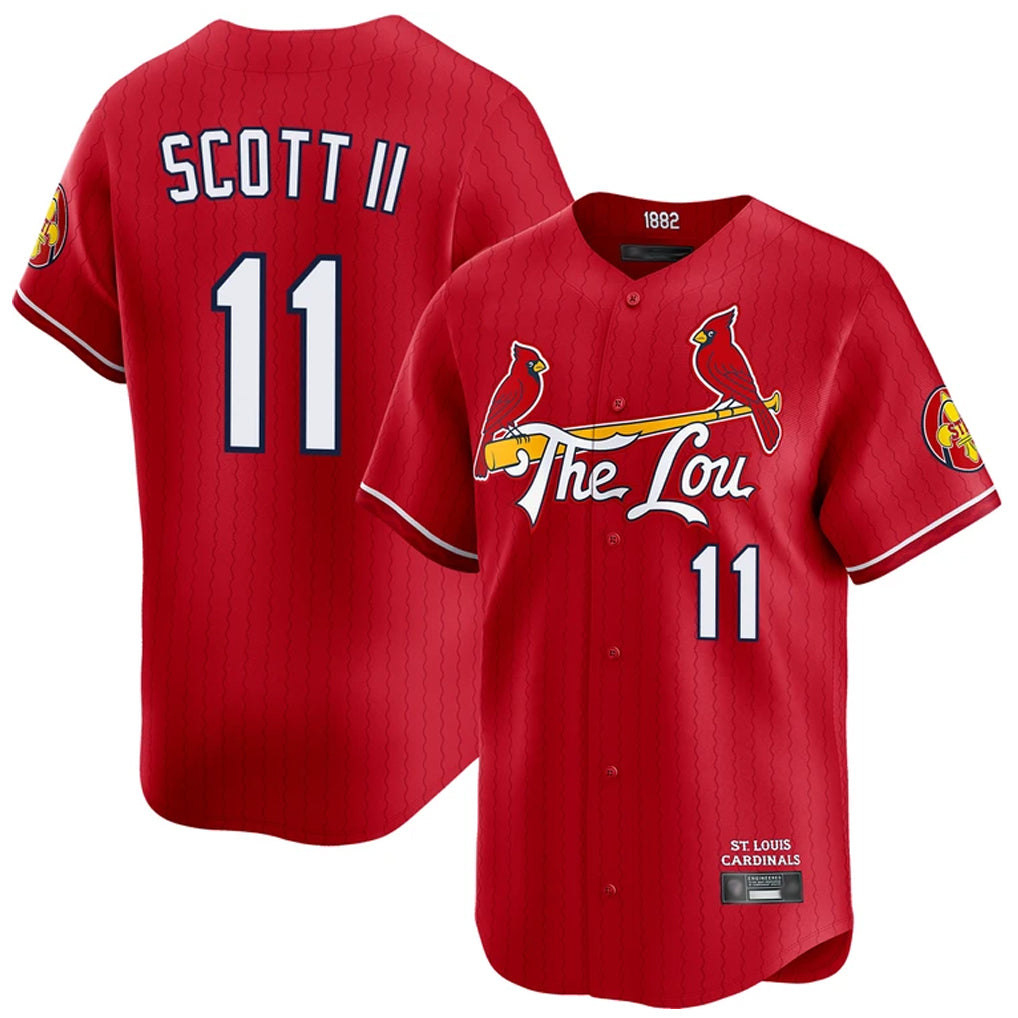 Davalo St. Louis Cardinals #11 Victor Scott II Player Red City Connect Limited Stitched Jerseys